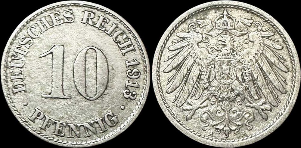 10 Pfennig - 1913 - Alemanha - A - Berlim