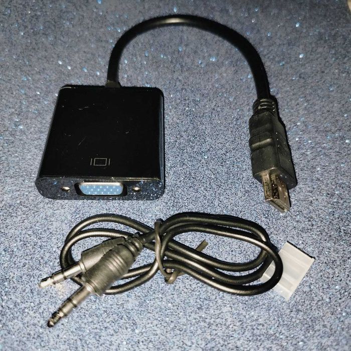 Переходник hdmi вход на vga выход, с аудио кабелем