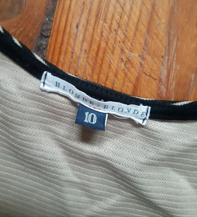 Czarna bluzka w paski crop top S 36