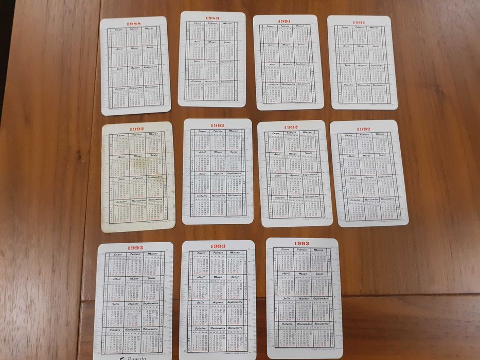 Calendários H. Fournier Espanha anos 80 e 90