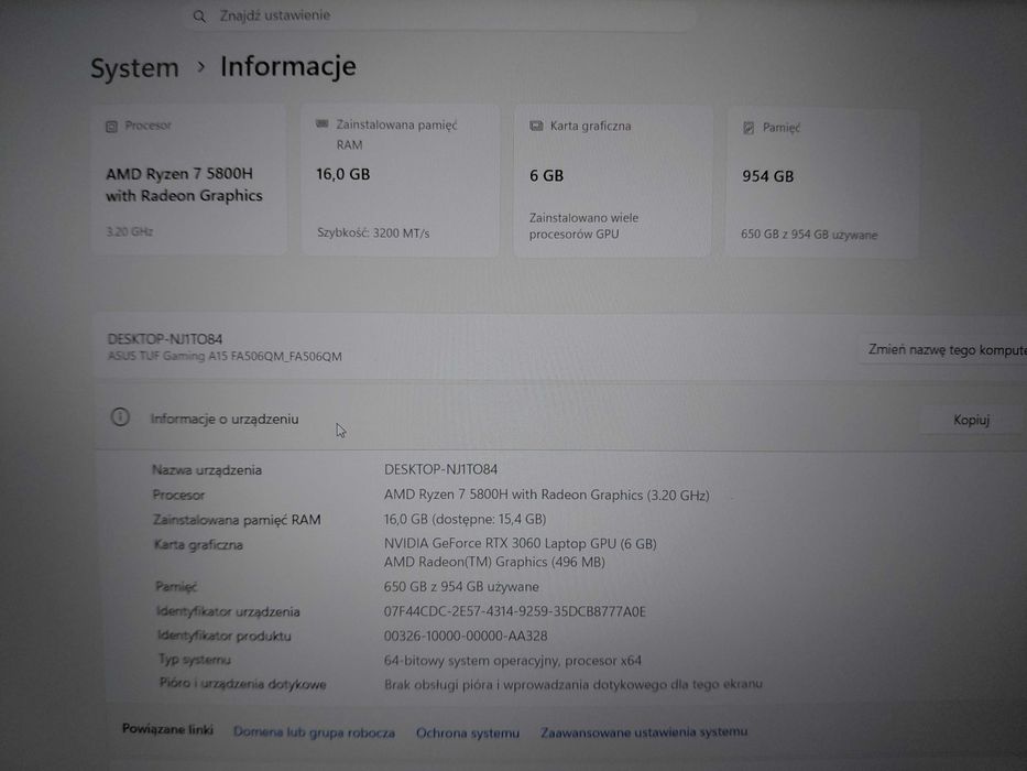 Laptop gamingowy ASUS TUF Gaming A15