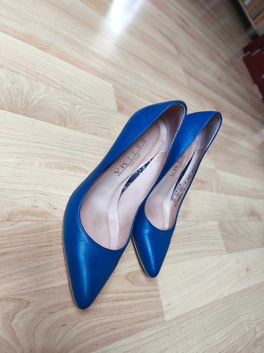 Czółenka Ryłko Estima niebieskie stan BDB