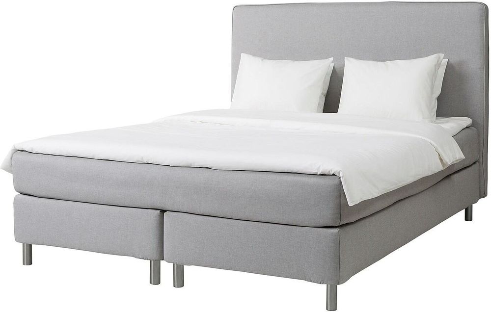 Łóżko kontynentalne 140x200 Ikea Dunvik + materac Hilding