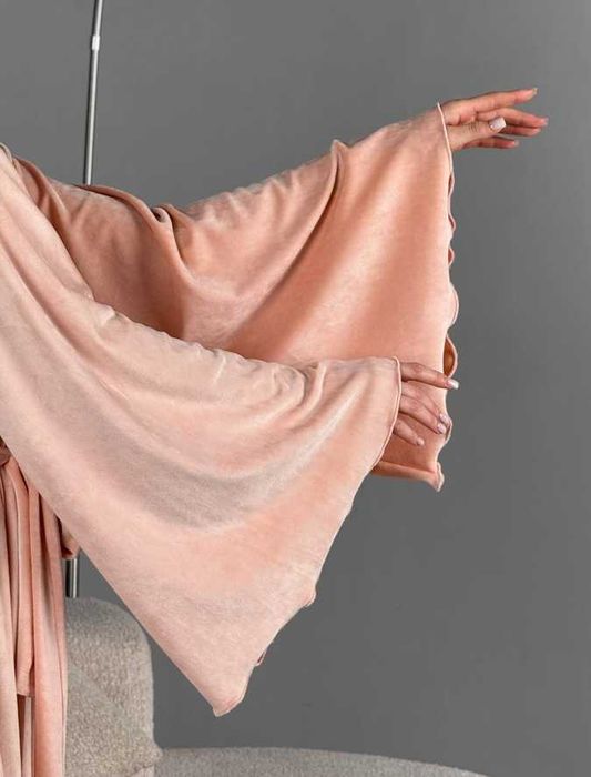 Длинный велюровый халат женский жіночий, приятный к телу