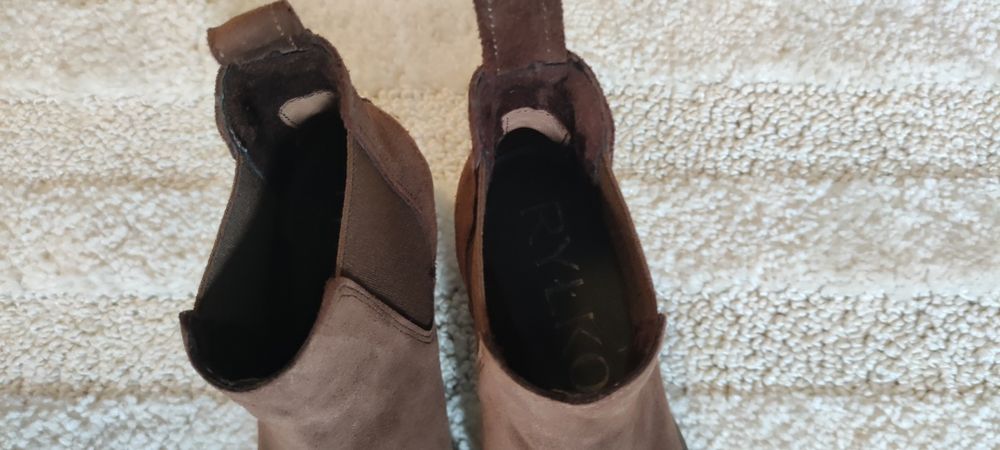 Sztyblety buty brązowe Ryłko skóra naturalna botki