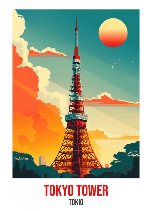 Plakat 39,5x55cm Tokyo Tower