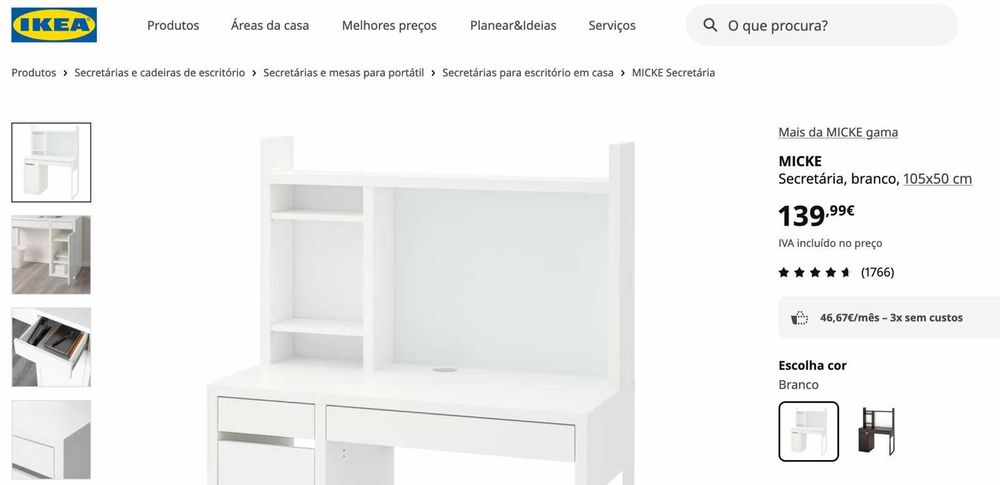 Secretária MICKE Branca | Estimada | IKEA