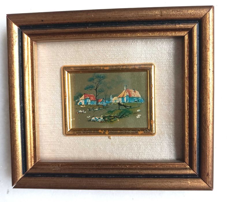 Conjunto de pequenas gravuras com molduras vintage