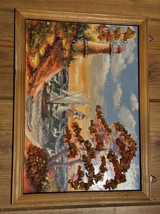 Bursztynowy obraz 32x23,5 cm