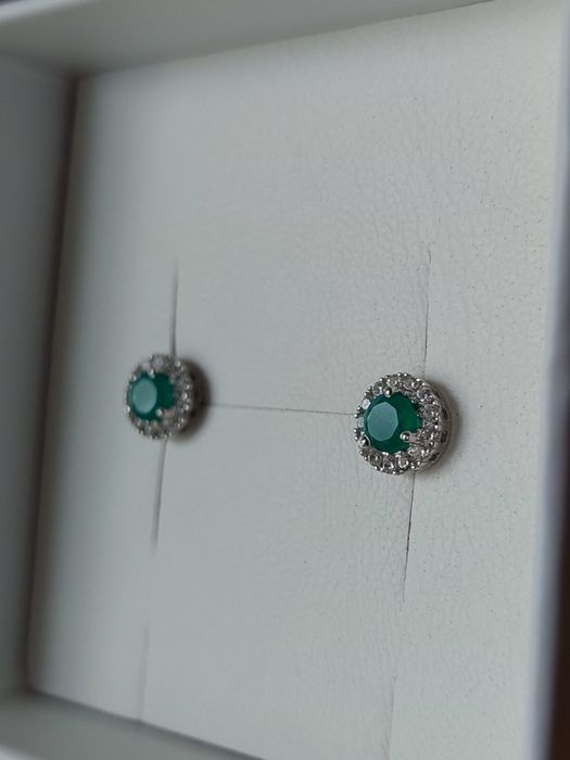 Сережки срібні з агатом