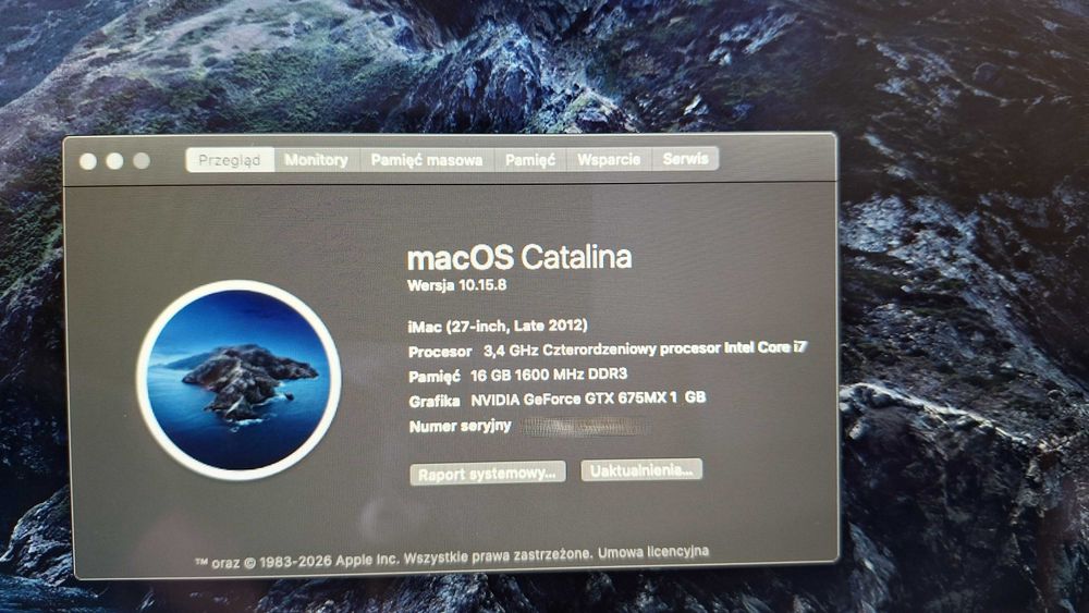UPGRADE Komputer All in One Apple iMac 27" Intel i7, 20GB RAM, Dysk 1TB
