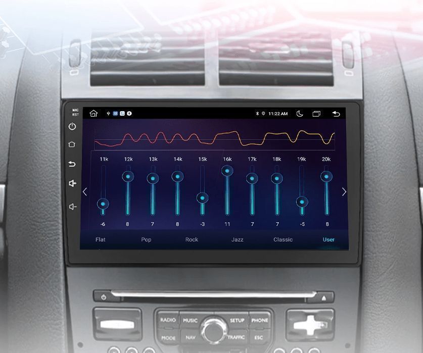 Radio Android 9” CarPlay Android Auto – Peugeot 407 2004–2011 PL