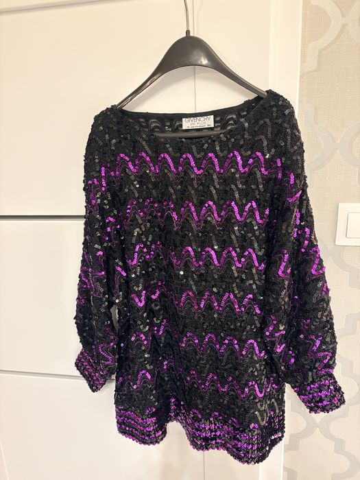 Bluzeczka damska unikat z cekinami Givenchy vintage 46