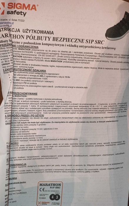 Półbuty Marathon przeznaczone do pracy