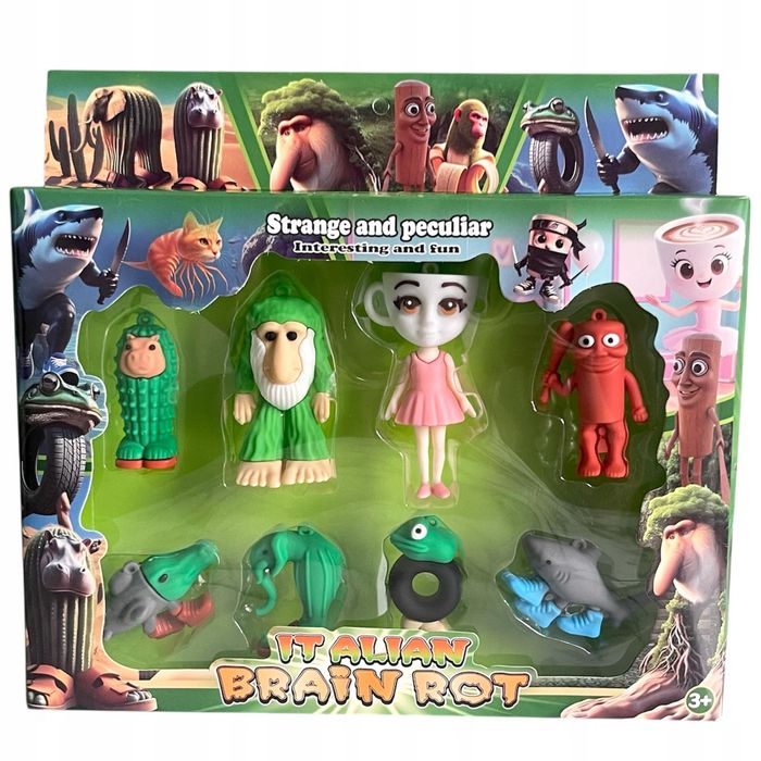 Figurki brainrot zestaw figurek brainrot 8 sztuk wysoka jakość 6-8 cm