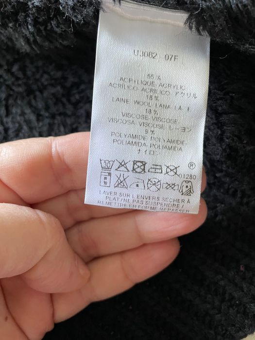 Casaco lã CAROL preto lã peluda L Senhora