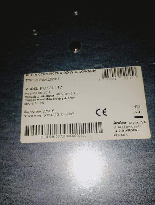 Plyta indukcyjna Amica