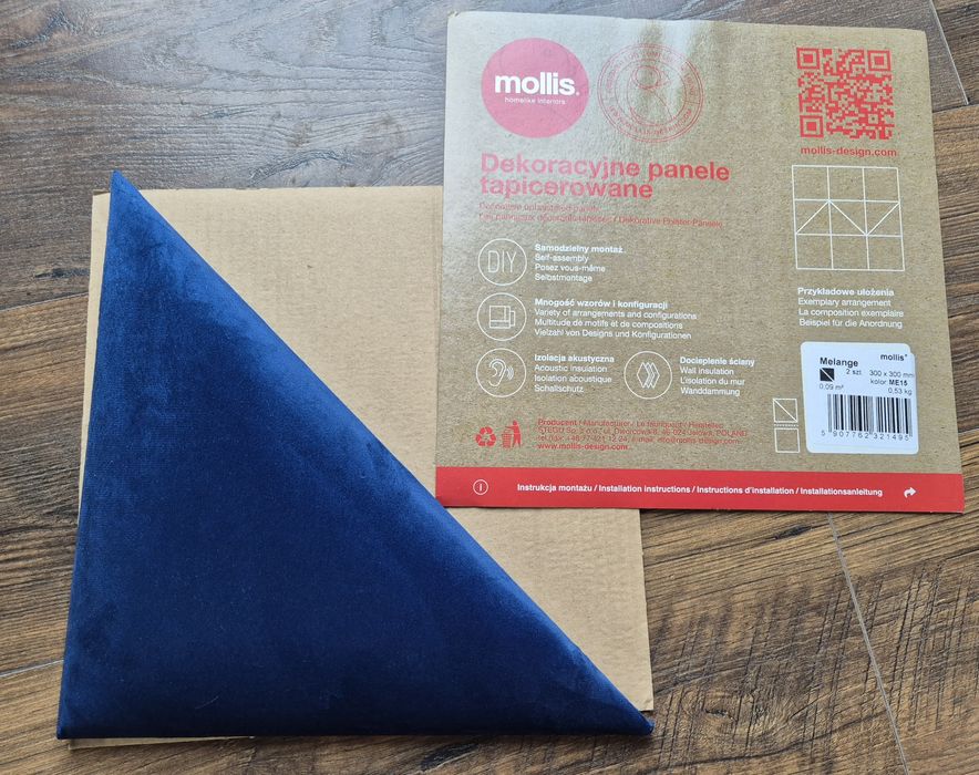 Panel trójkąt welur granat nowy