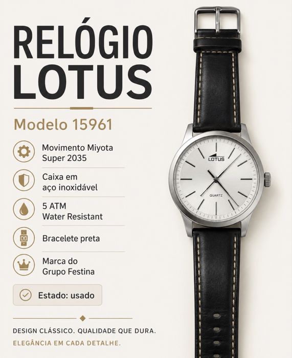 Relógio Lotus 15961 – Movimento Miyota Super 2035
