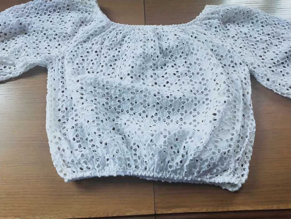 Crop Top haft / bluzka biała