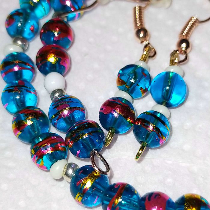 Bransoletka, kolczyki "kosmiczne"