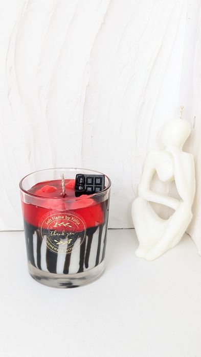 Декоративні соєві свічки-десерти | Малина, полуниця,шоколад