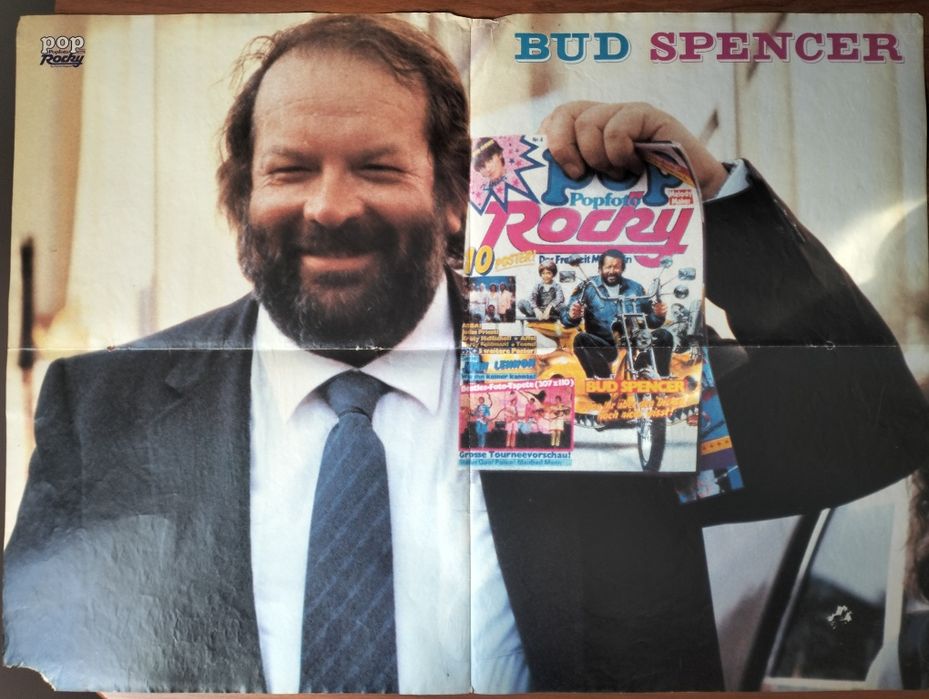 Antigo poster dupla face Bud Spencer e Roger Moore 007