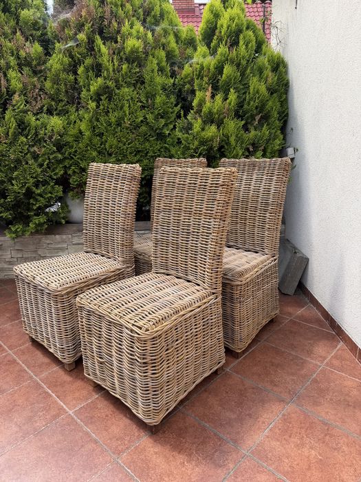 Fotele RATTAN komplet 4szt. rustykalne Farmhouse