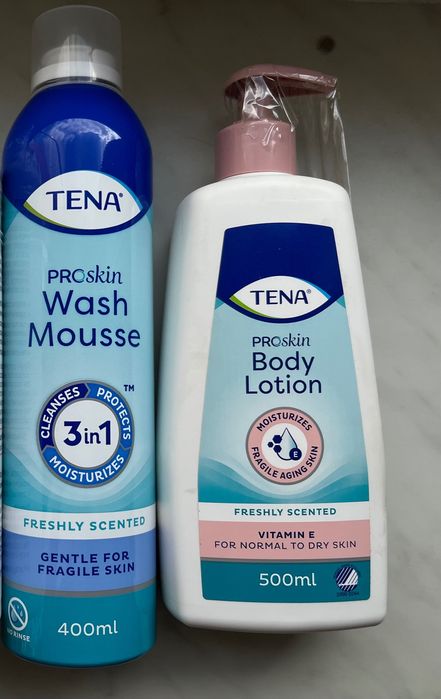 Pianka do mycia Tena pro skin oraz  body lotion Tena