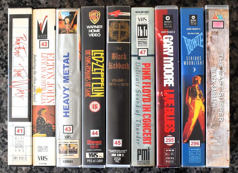 VHS - Cassetes de Música Rock de Vários Géneros