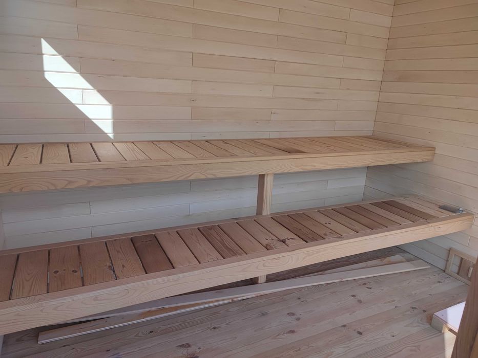 Sauna ogrodowa ramowa z otwartą werandą  3100 x 2700 mm