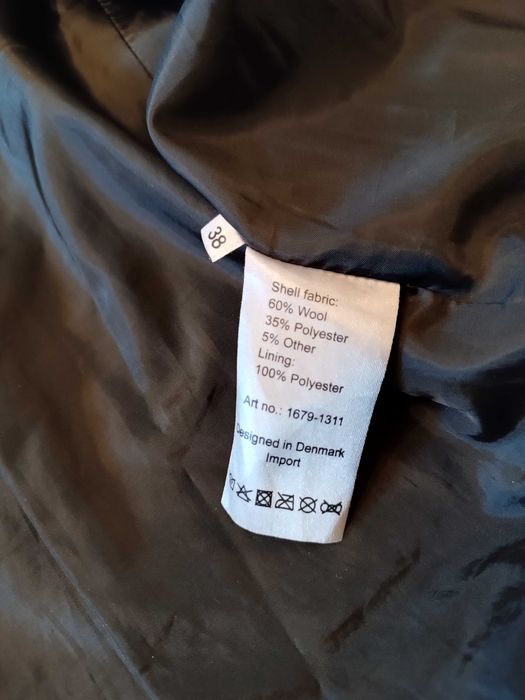 Kurtka wełniana budrysówka college preppy krótki płaszcz