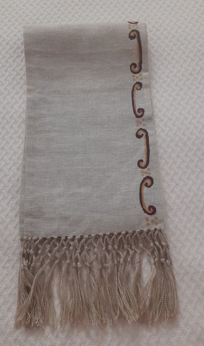 Naperon em linho grosso pintado à mão