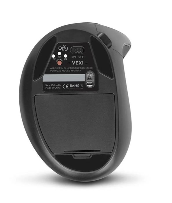 Rato Óptico Offy Vexi Vertical Ergonomic Wireless/Bluetooth Preto