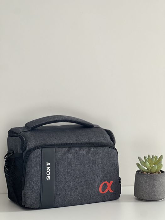 Сумка к фотоаппарату Sony a + дождевик Серый с черным