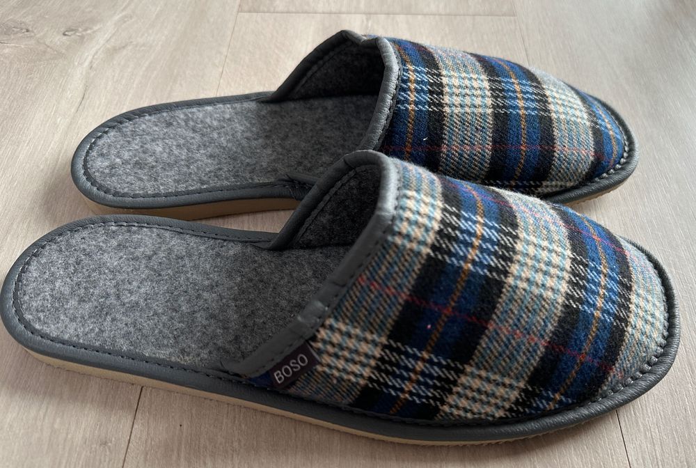 Pantofle męskie filcowe, podeszwa gumową, BOSO, nowe, rozmiar 41