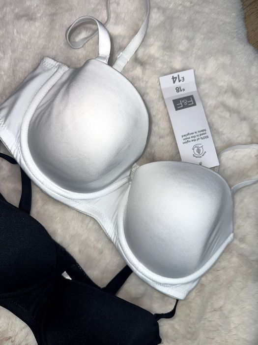 F & F 2 x biustonosze nowe biały i czarny 75 C