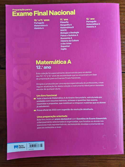 Livros Matemática A - Preparação exames