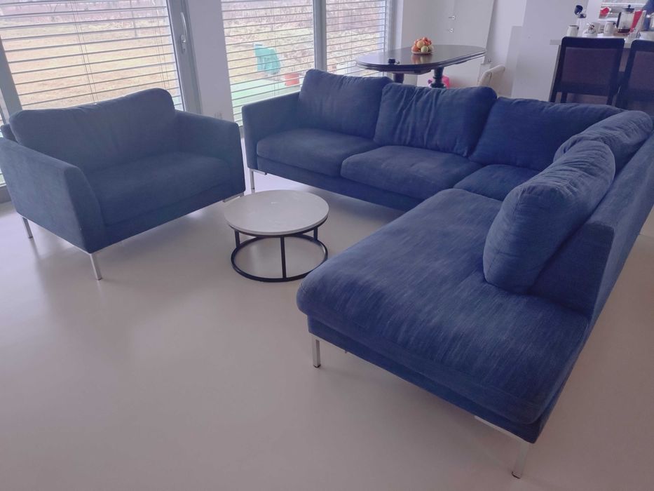 Duży narożnik z fotelem