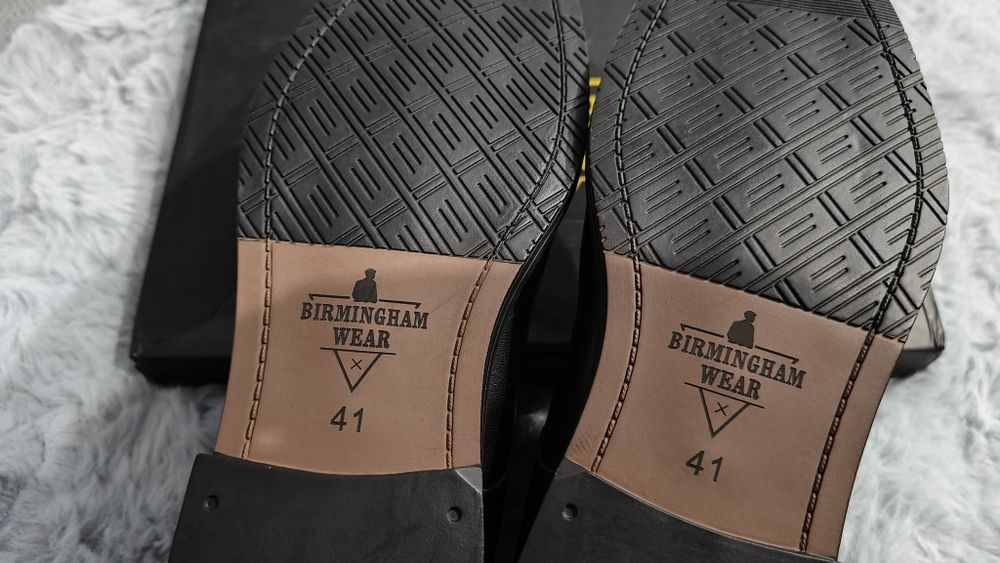 Męskie buty Birmingham Wear John Czarne 100% skóra