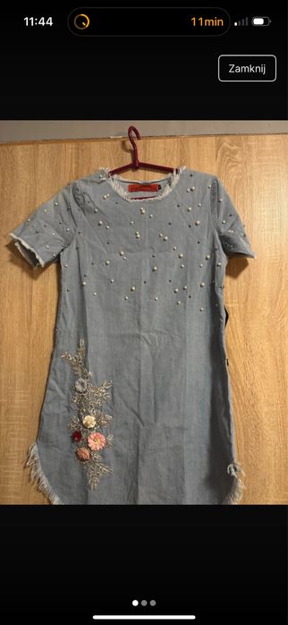 sukinka dżinsową z ozdobą