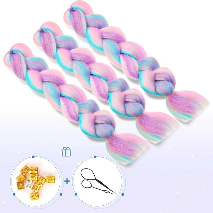 Feshfen warkocze do przedłużania włosów, 3 sztuki,