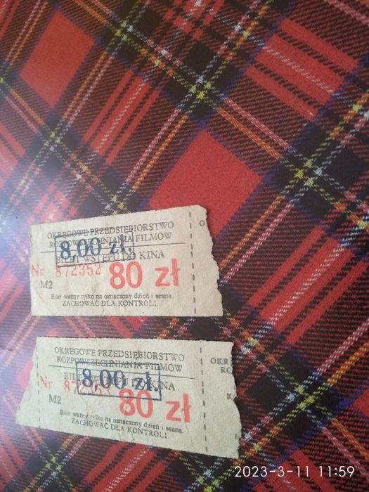 Stare bilety do kina awangarda z 1997 roku