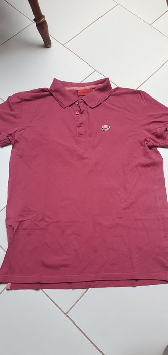 Koszulka polo marki Vistula rozmiar L różowa malinowa