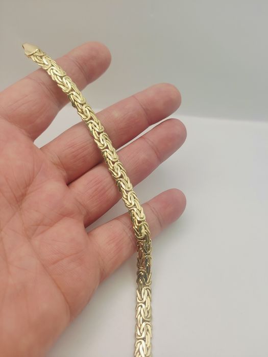 Złota Bransoletka Królewska Płaska Pr.585 14K 19cm