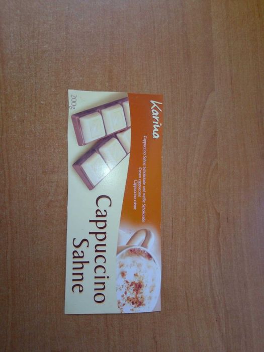Karina Cappuccino Sahne czekolada puste opakowanie