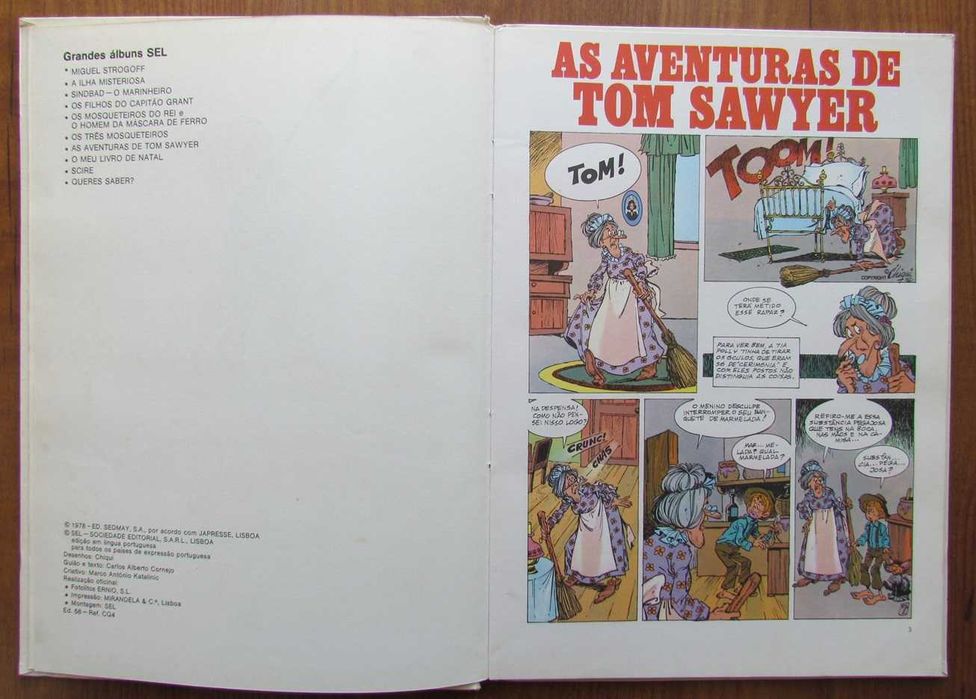 Tom Sawyer – Mark Twain Banda Desenhada BD anos 70 capa dura
