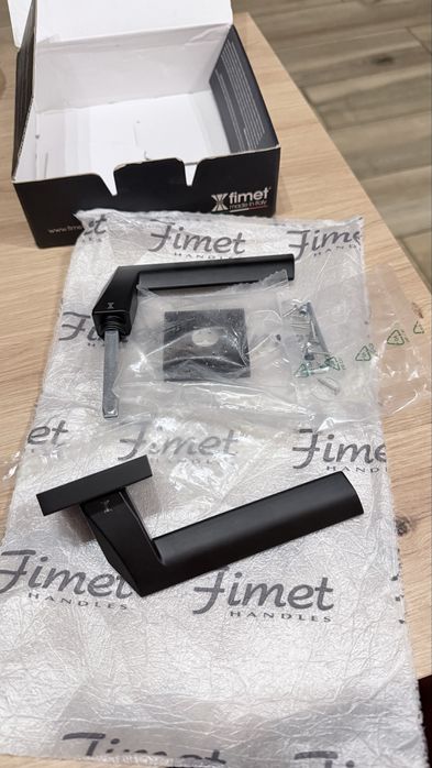 Klamka Fimet nowa czarna rozeta kwadrat