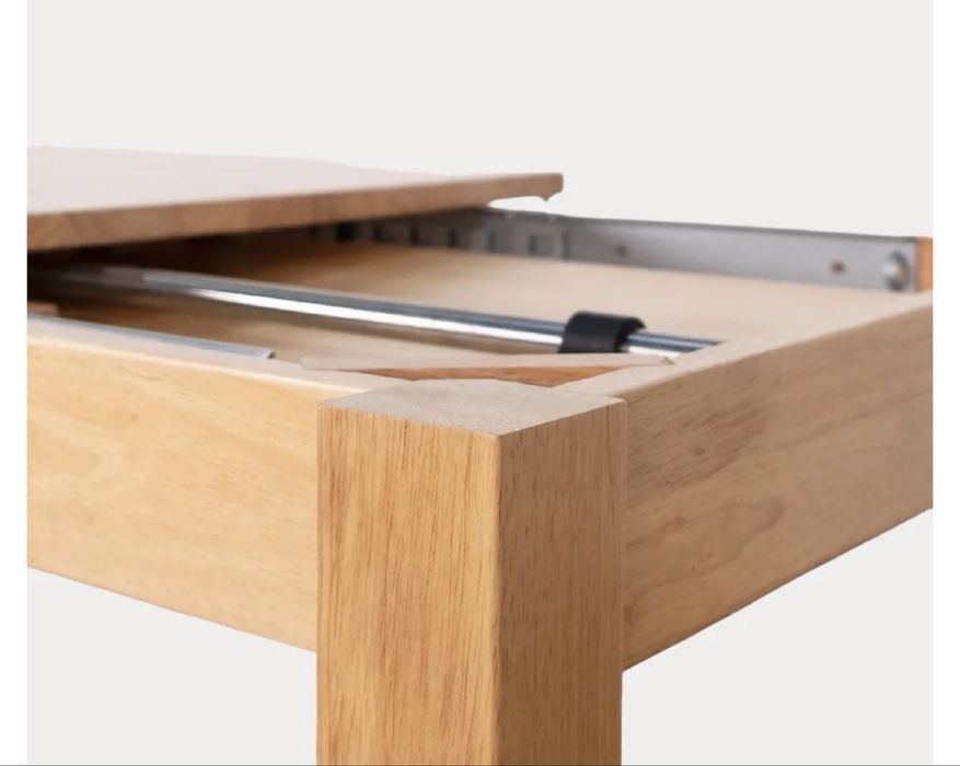 NOWY! DREWNIANY, rozkładany stół 120-180 cm+4 MIĘKKIE krzesła, OKAZJA!