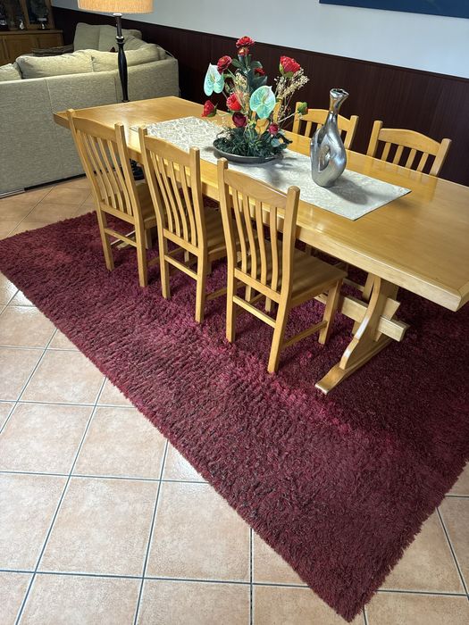 Tapete vermelho felpudo